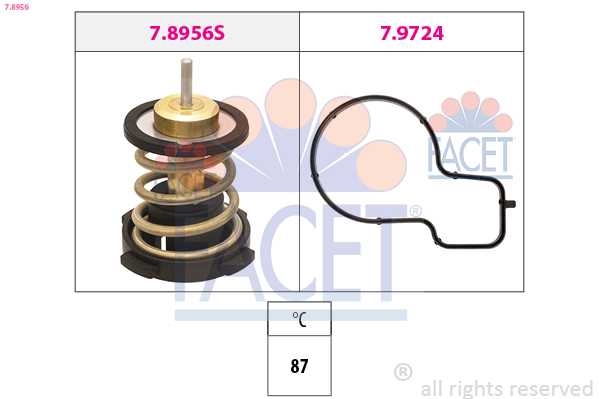 Thermostat, coolant FACET 7.8956