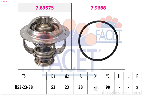 Thermostat, coolant FACET 7.8957