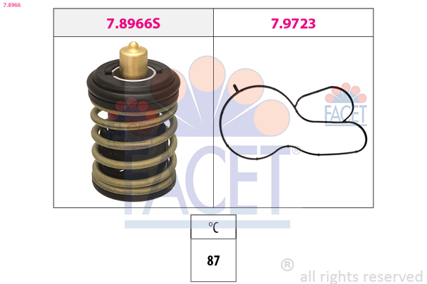 Thermostat, coolant FACET 7.8966