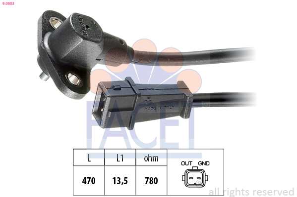 Sensor, crankshaft pulse FACET 9.0003
