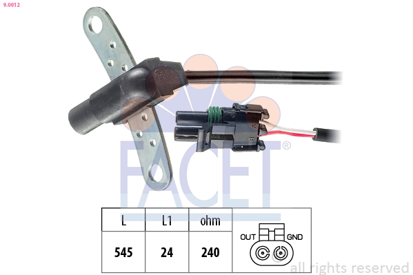 Sensor, crankshaft pulse FACET 9.0012