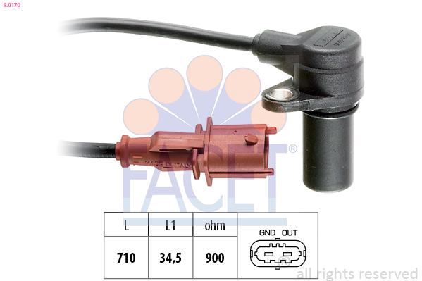Sensor, crankshaft pulse FACET 9.0170