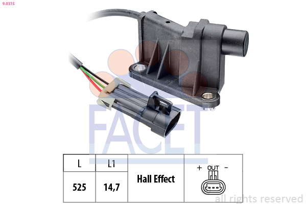 Sensor, camshaft position FACET 9.0315