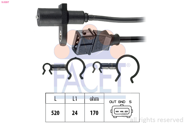Sensor, crankshaft pulse FACET 9.0397