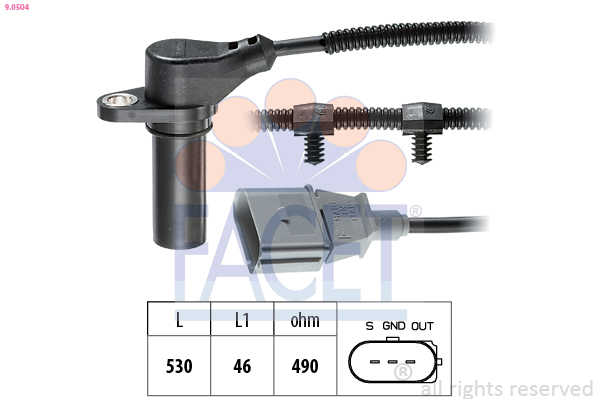 Sensor, crankshaft pulse FACET 9.0504