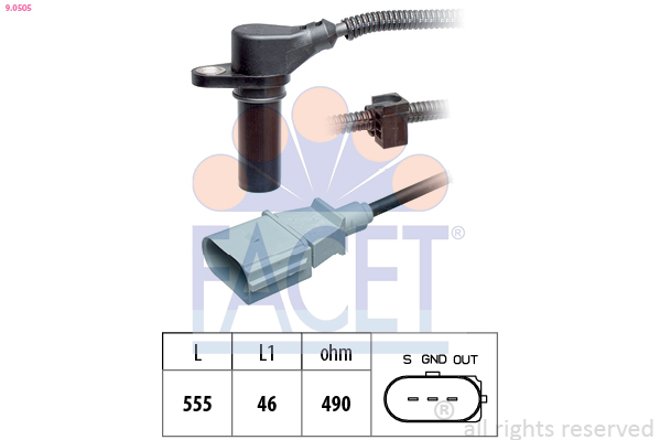 Sensor, crankshaft pulse FACET 9.0505