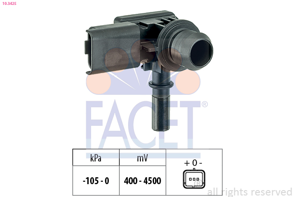 Pressure Sensor, brake booster FACET 10.3425