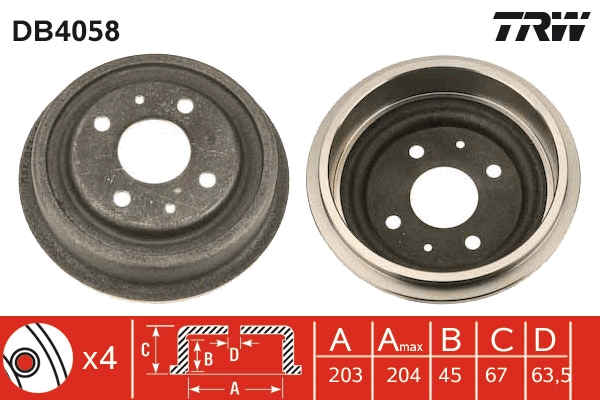 Brake Drum TRW DB4058