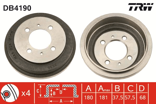 Brake Drum TRW DB4190