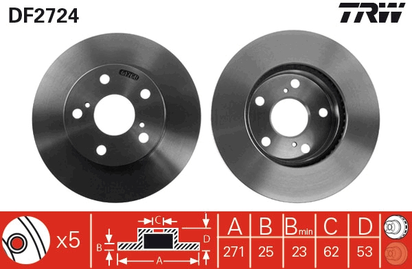 Brake Disc TRW DF2724
