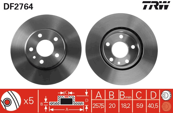 Brake Disc TRW DF2764