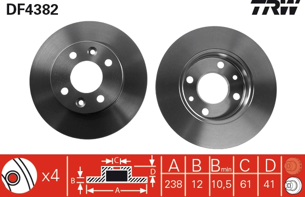 Brake Disc TRW DF4382
