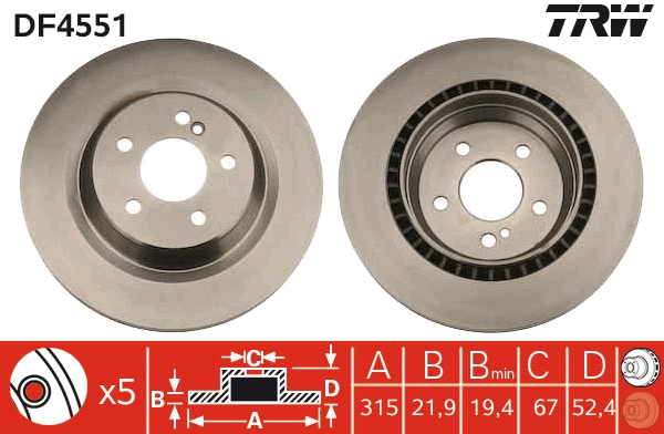 Brake Disc TRW DF4551