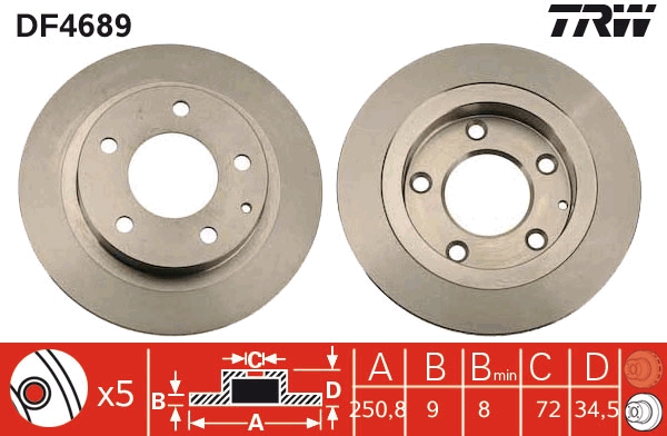 Brake Disc TRW DF4689