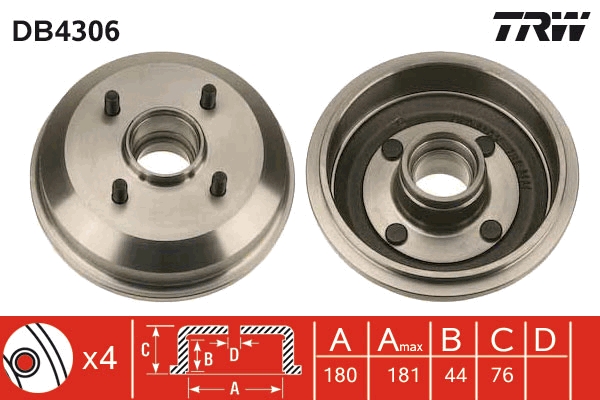 Brake Drum TRW DB4306