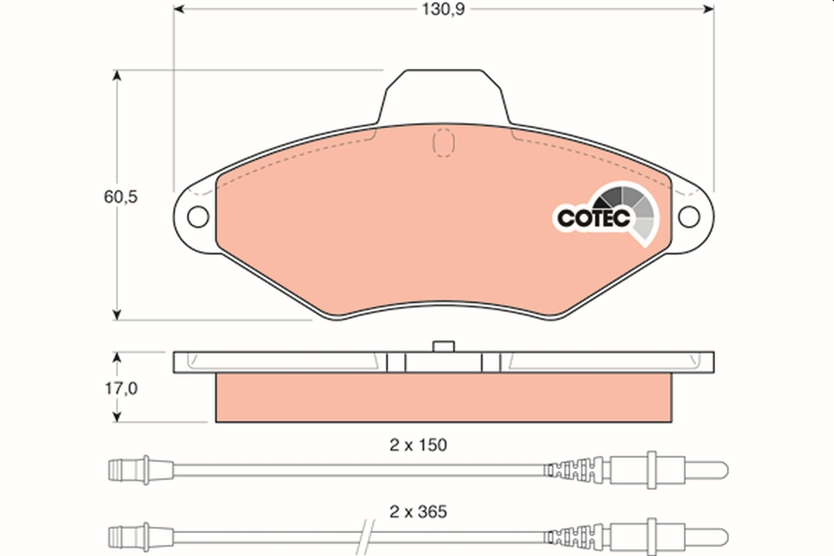 Brake Pad Set, disc brake TRW GDB1101