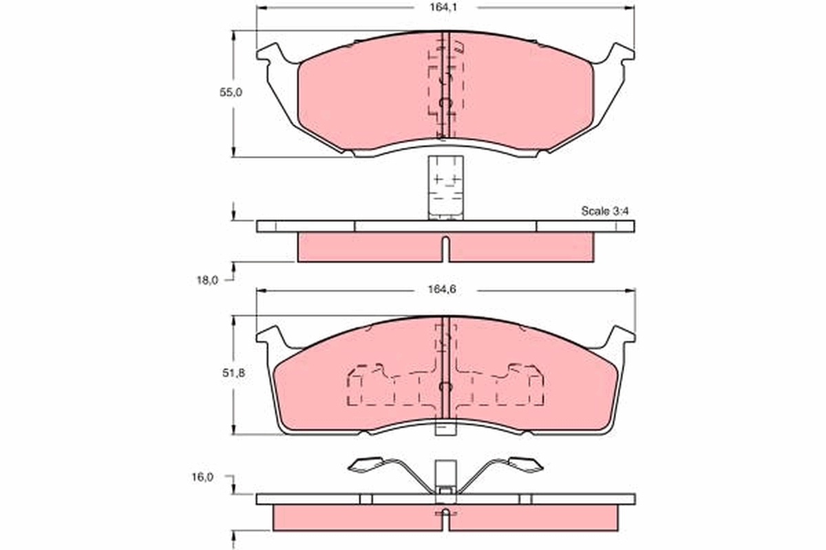 Brake Pad Set, disc brake TRW GDB1244