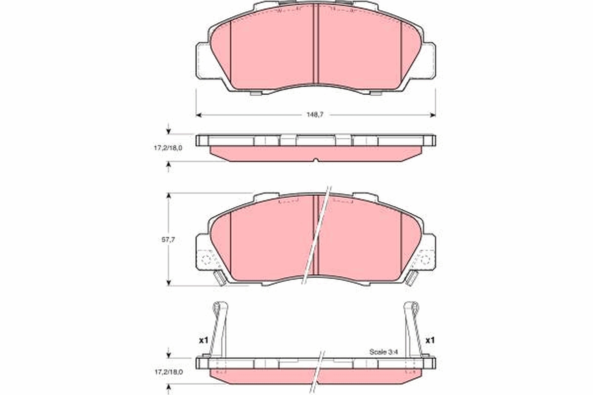 Brake Pad Set, disc brake TRW GDB3196
