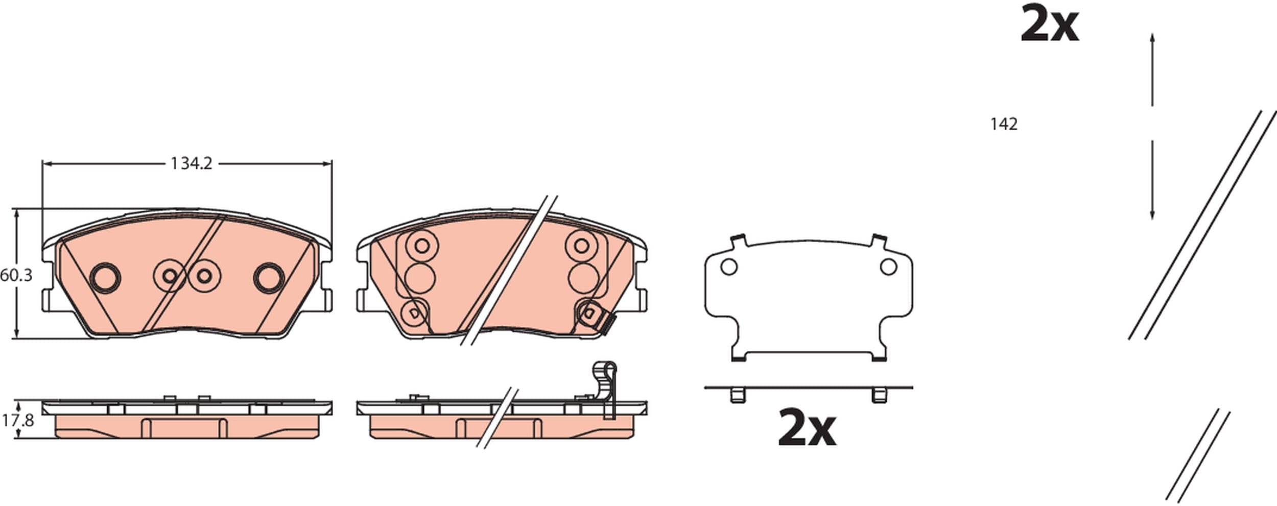 Brake Pad Set, disc brake TRW GDB2459