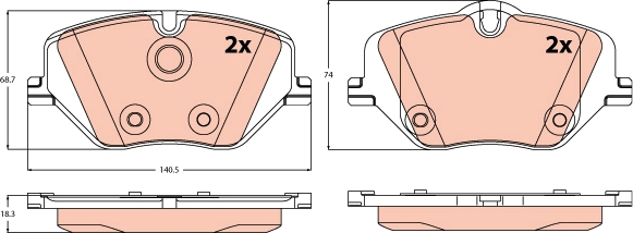 Brake Pad Set, disc brake TRW GDB2608