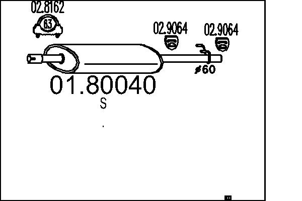 Middle Silencer MTS 01.80040