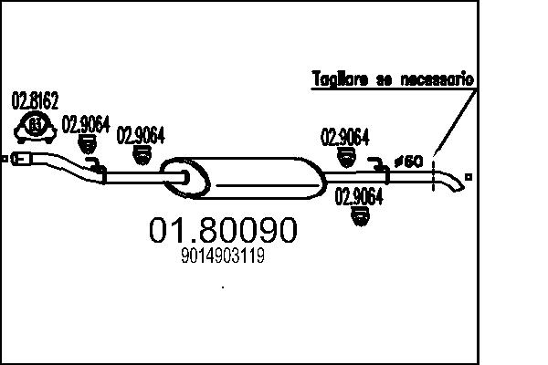Middle Silencer MTS 01.80090