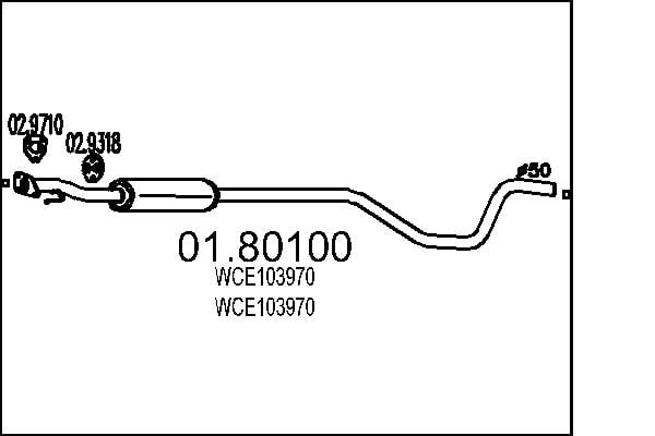 Middle Silencer MTS 01.80100