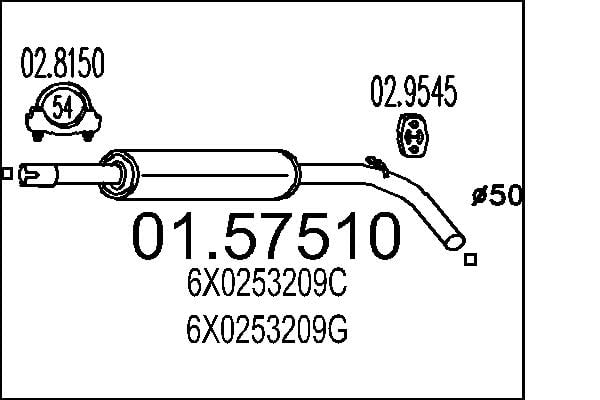 Middle Silencer MTS 01.57510