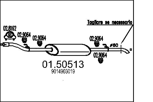 Middle Silencer MTS 01.50513