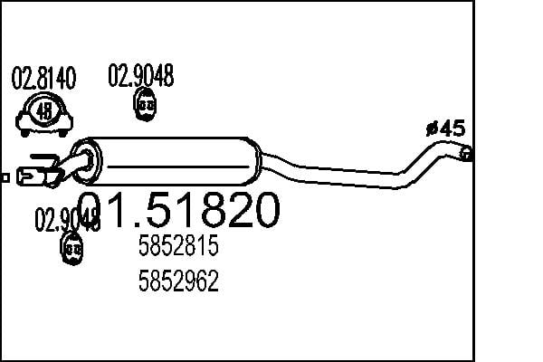 Middle Silencer MTS 01.51820