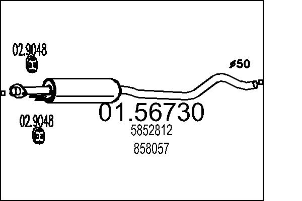 Middle Silencer MTS 01.56730