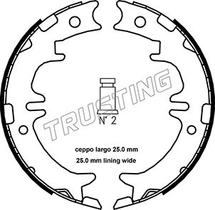 Brake Shoe Set, parking brake TRUSTING 115.311