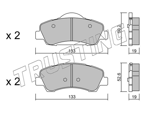 Brake Pad Set, disc brake TRUSTING 998.0