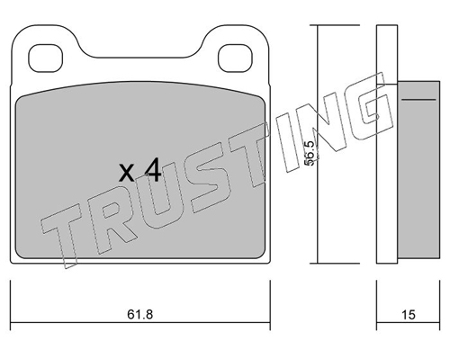 Brake Pad Set, disc brake TRUSTING 003.0