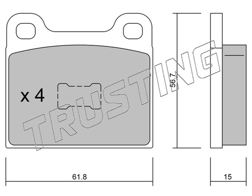 Brake Pad Set, disc brake TRUSTING 011.0