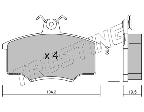 Brake Pad Set, disc brake TRUSTING 026.0