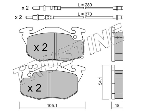 Brake Pad Set, disc brake TRUSTING 039.1