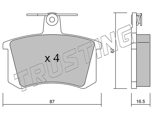 Brake Pad Set, disc brake TRUSTING 050.0