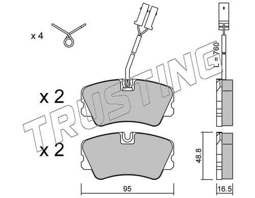 Brake Pad Set, disc brake TRUSTING 067.0