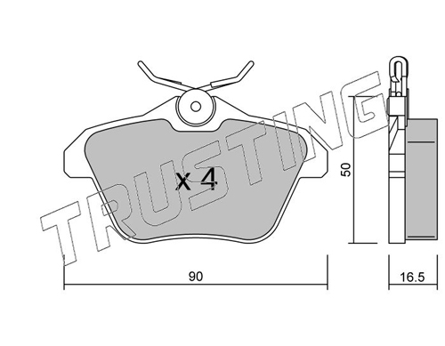 Brake Pad Set, disc brake TRUSTING 115.0