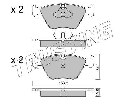 Brake Pad Set, disc brake TRUSTING 124.0