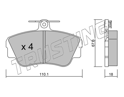 Brake Pad Set, disc brake TRUSTING 132.0