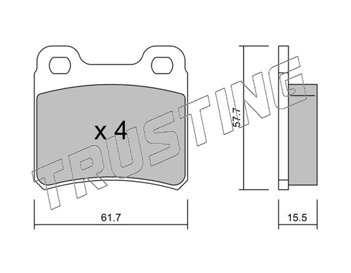 Brake Pad Set, disc brake TRUSTING 143.0