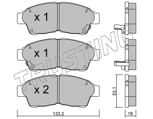 Brake Pad Set, disc brake TRUSTING 152.0