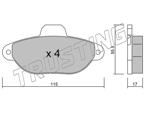 Brake Pad Set, disc brake TRUSTING 162.1
