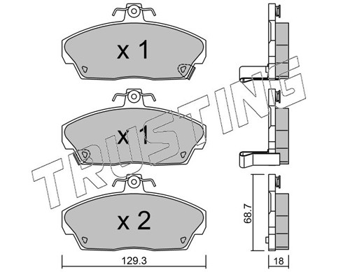 Brake Pad Set, disc brake TRUSTING 177.0