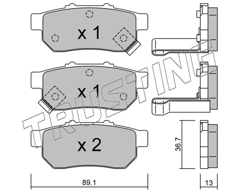 Brake Pad Set, disc brake TRUSTING 179.1