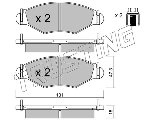 Brake Pad Set, disc brake TRUSTING 263.0