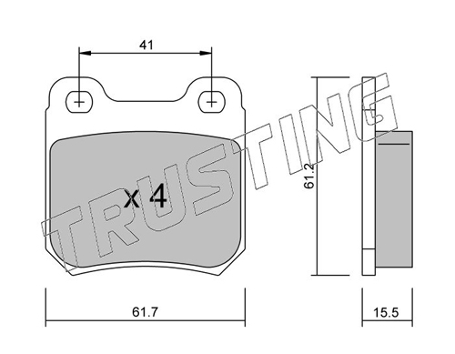 Brake Pad Set, disc brake TRUSTING 285.0