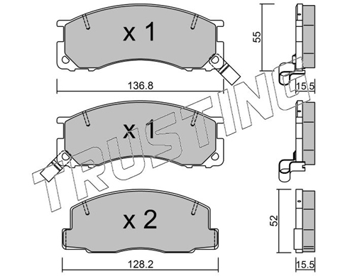Brake Pad Set, disc brake TRUSTING 290.0